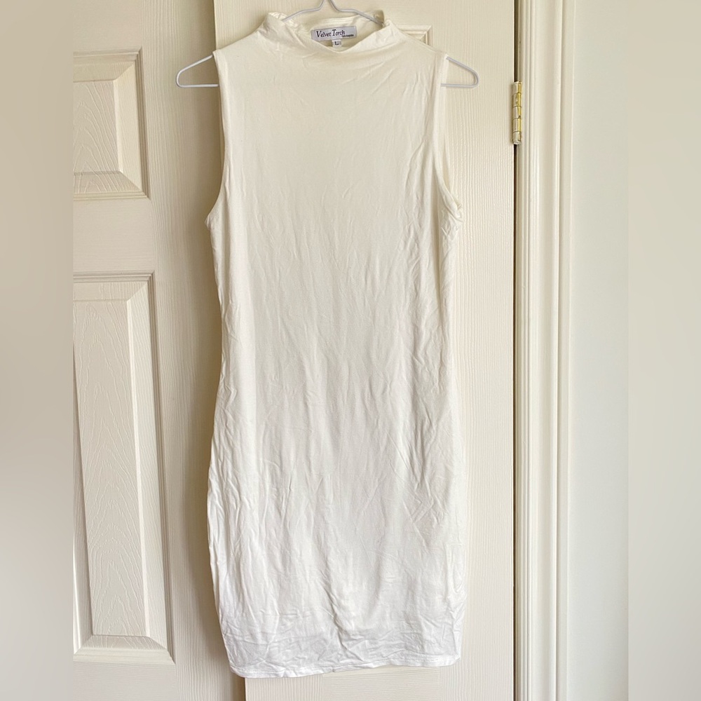 Velvet Torch Ivory Bodycon MIDI Dress New